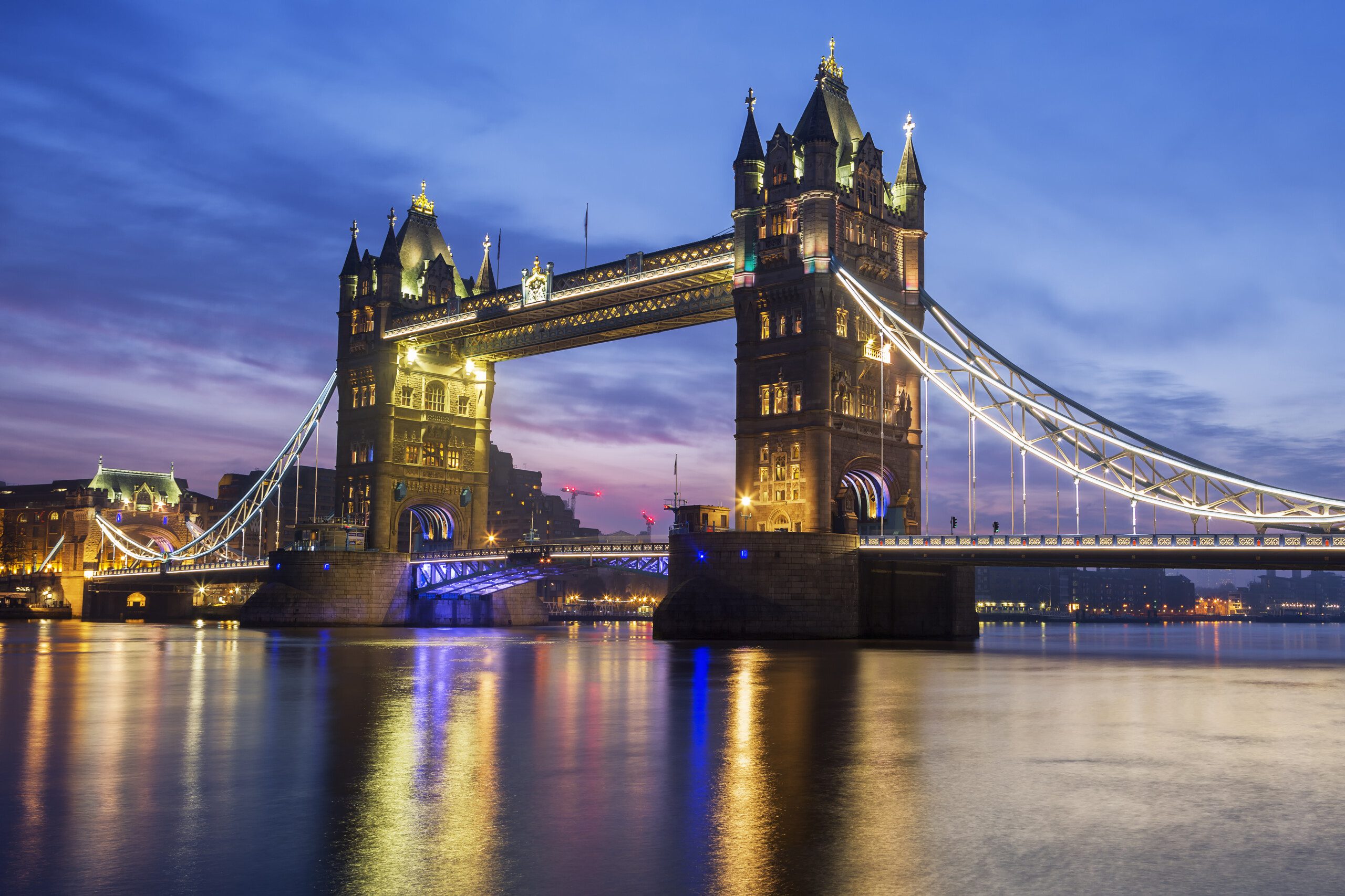 Famous Tower Bridge in the evening