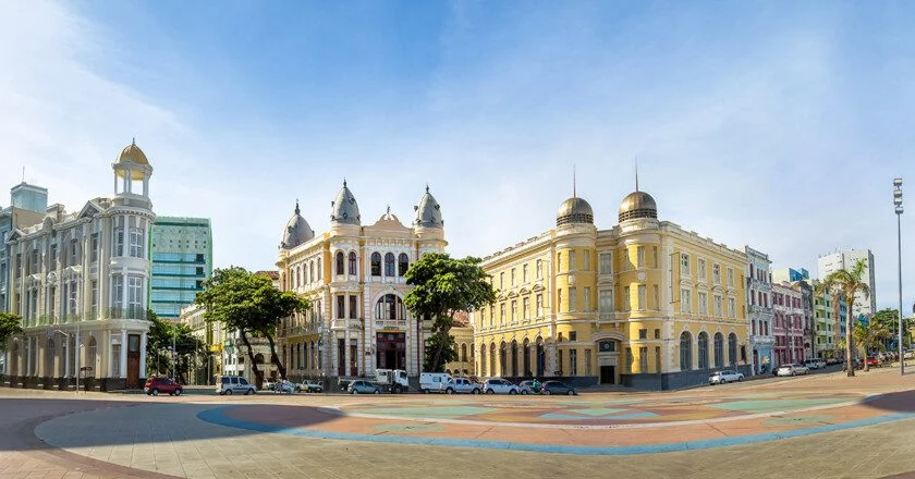 Panoramic view of Marco Zero Square at Ancient Recife district -